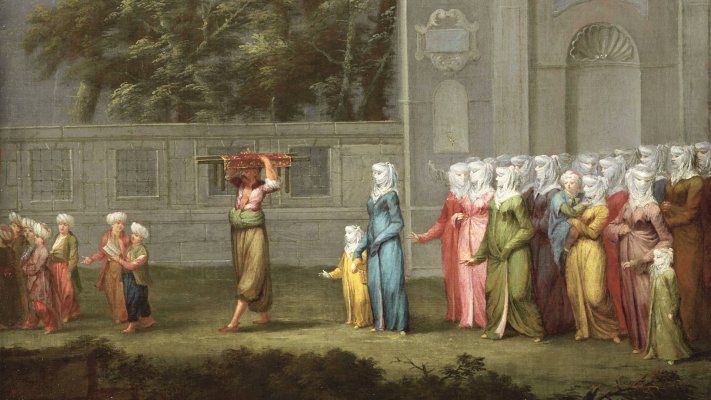 Jean Baptiste Vanmour - The First Day of School. Desktop wallpaper