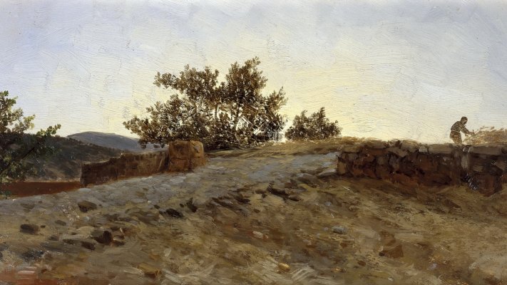 Carlos de Haes - Sunset. Desktop wallpaper