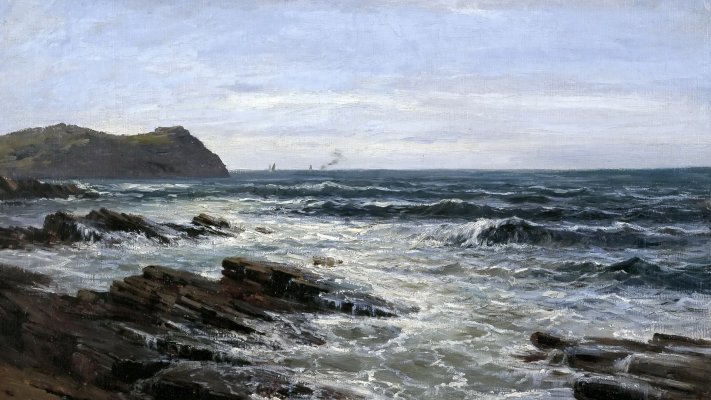 Carlos de Haes - Cliffs. Desktop wallpaper