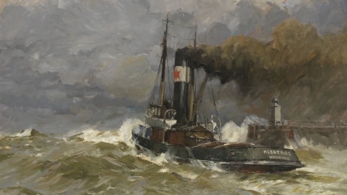 
Leonhard Sandrock - Hamburger Schlepper "Albatros" "SOS ruft". Desktop wallpaper