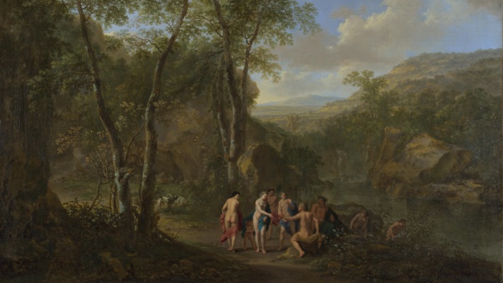 Jan Dirksz Both - A Landscape with the Judgement of Paris. Desktop wallpaper