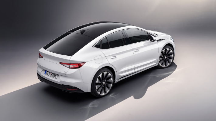 Skoda Enyaq Coupé iV 2022. Desktop wallpaper