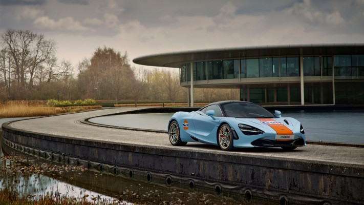 McLaren 720S MSO Gulf Theme 2022. Desktop wallpaper