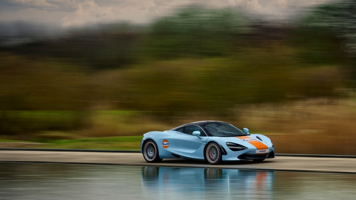 McLaren 720S MSO Gulf Theme 2022. Desktop wallpaper