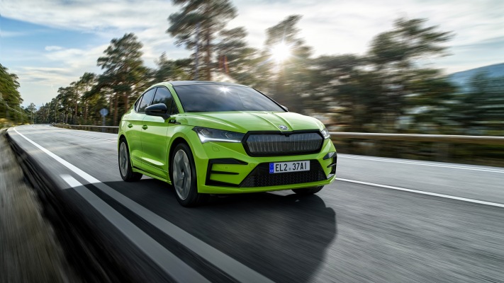 Skoda Enyaq Coupé RS iV 2022. Desktop wallpaper