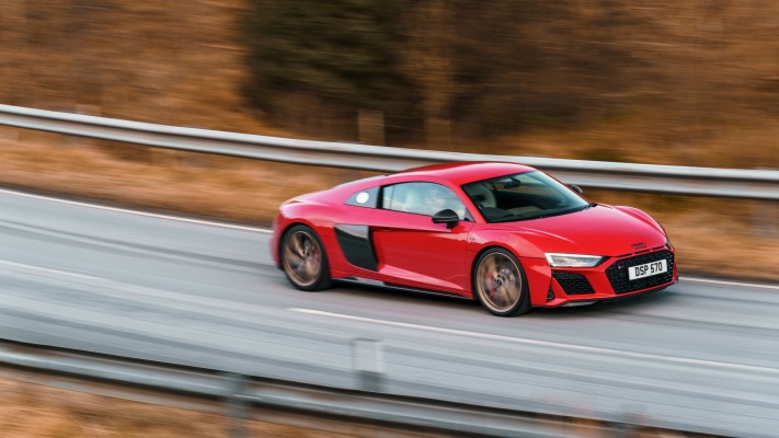 Audi R8 Coupe V10 Performance RWD UK Version 2022. Desktop wallpaper
