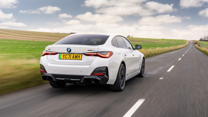 BMW i4 eDrive 40 UK Version 2023. Desktop wallpaper