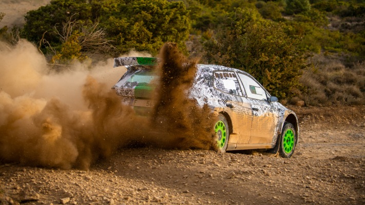 Skoda Fabia RS Rally2 2023. Desktop wallpaper