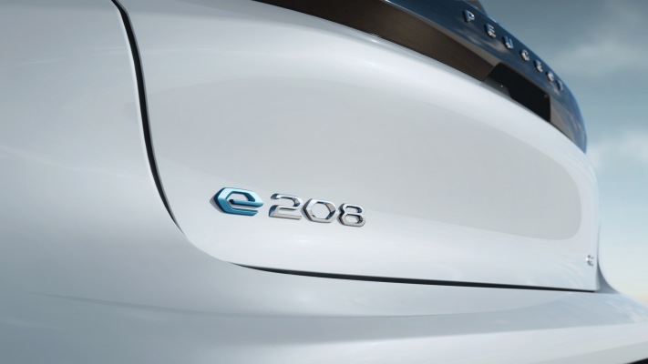 Peugeot e-208 2023. Desktop wallpaper