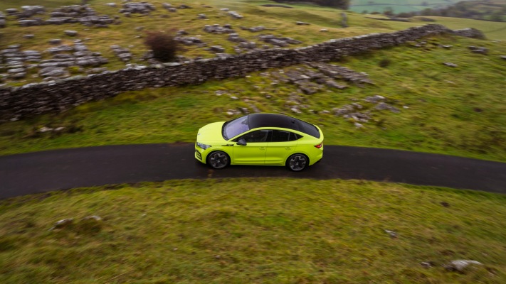 Skoda Enyaq Coupé RS iV UK Version 2022. Desktop wallpaper