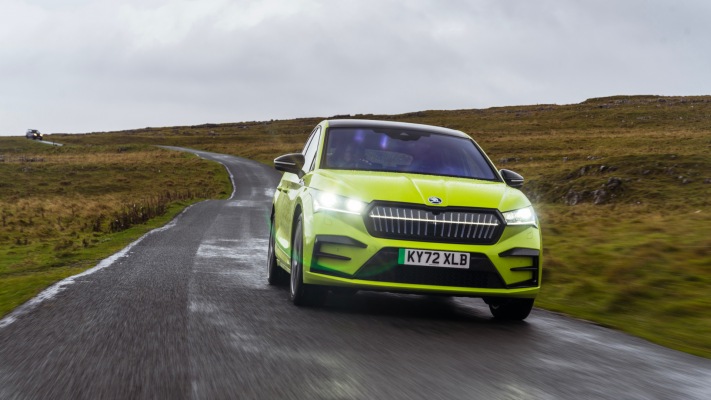 Skoda Enyaq Coupé RS iV UK Version 2022. Desktop wallpaper