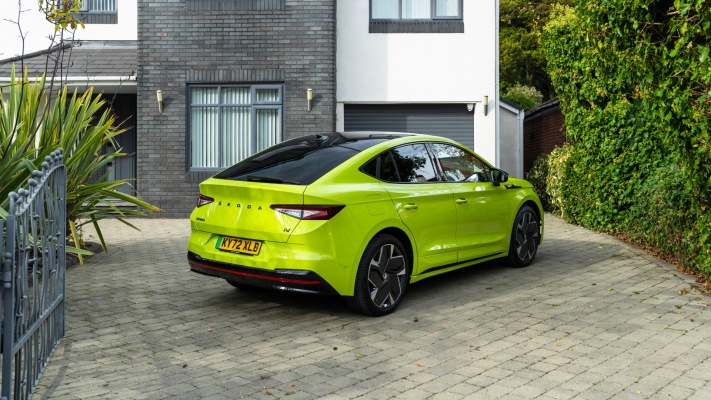 Skoda Enyaq Coupé RS iV UK Version 2022. Desktop wallpaper