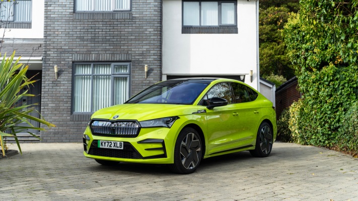 Skoda Enyaq Coupé RS iV UK Version 2022. Desktop wallpaper