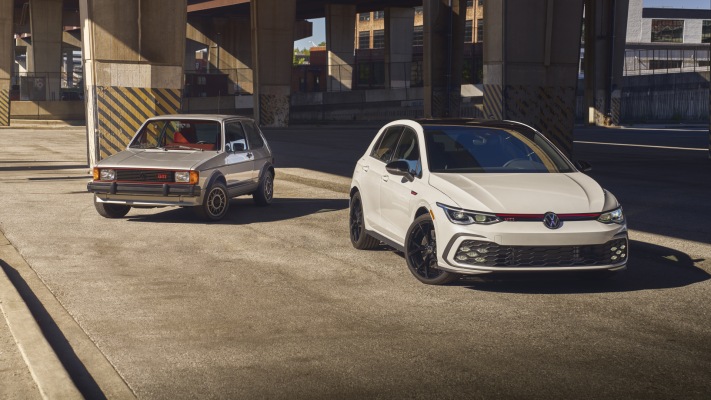 Volkswagen Golf VIII GTI 380 USA Version 2024. Desktop wallpaper