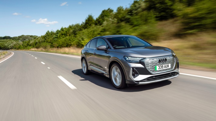 Audi Q4 Sportback 55 e-tron quattro S-line UK Version 2024. Desktop wallpaper