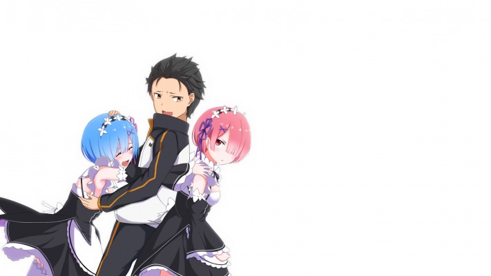 Rem, Ram & Subaru Natsuki. Desktop wallpaper