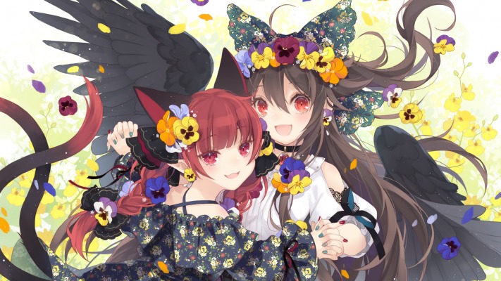 Rin Kaenbyou & Utsuho Reiuji. Desktop wallpaper