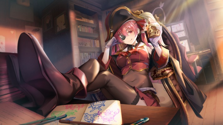 Houshou Marine. Desktop wallpaper