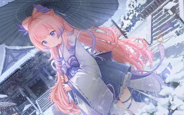 Sangonomiya Kokomi. Desktop wallpaper