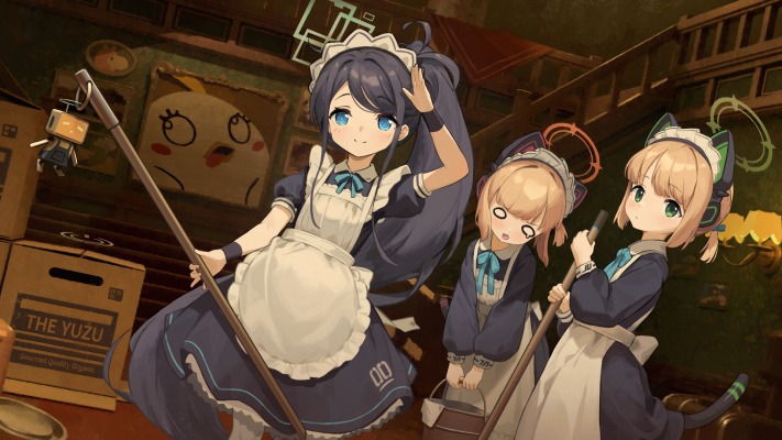 Tendou Alice, Saiba Momoi & Saiba Midori. Desktop wallpaper