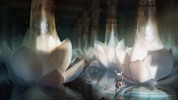 Lotus Columns. Desktop wallpaper