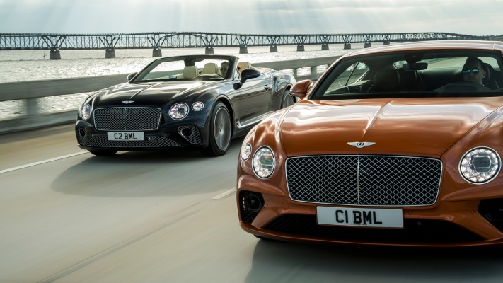 Bentley Continental GT Convertible V8 2019. Desktop wallpaper