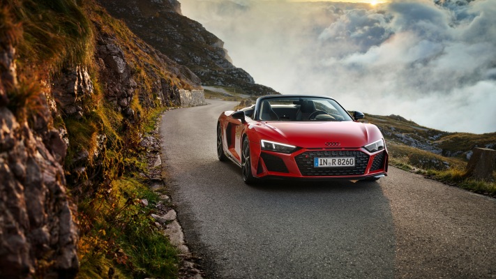 Audi R8 V10 RWD Spyder 2020. Desktop wallpaper