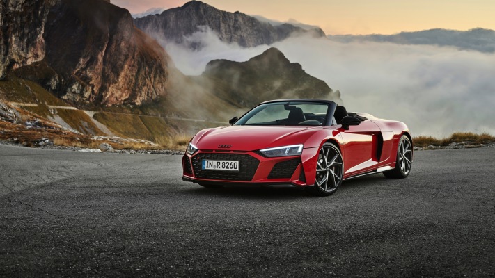 Audi R8 V10 RWD Spyder 2020. Desktop wallpaper