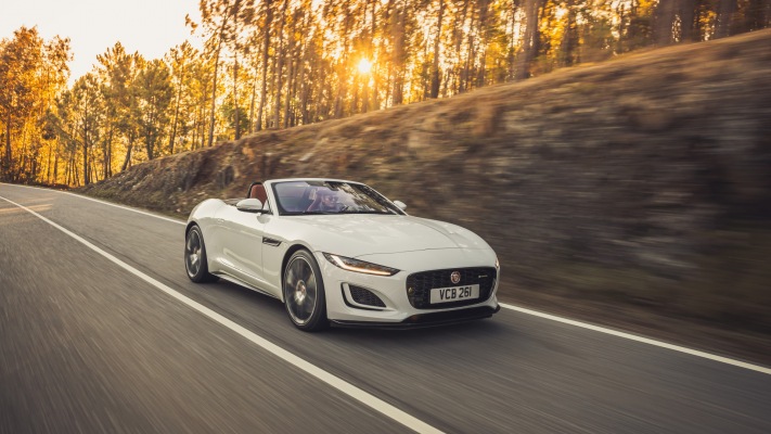 Jaguar F-TYPE P 450 Convertible 2021. Desktop wallpaper