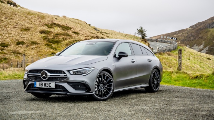 Mercedes-AMG CLA 35 4MATIC Shooting Brake UK Version 2020. Desktop wallpaper