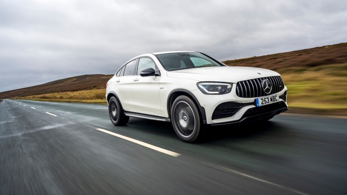 Mercedes-AMG GLC 43 4MATIC Coupe UK Version 2020. Desktop wallpaper