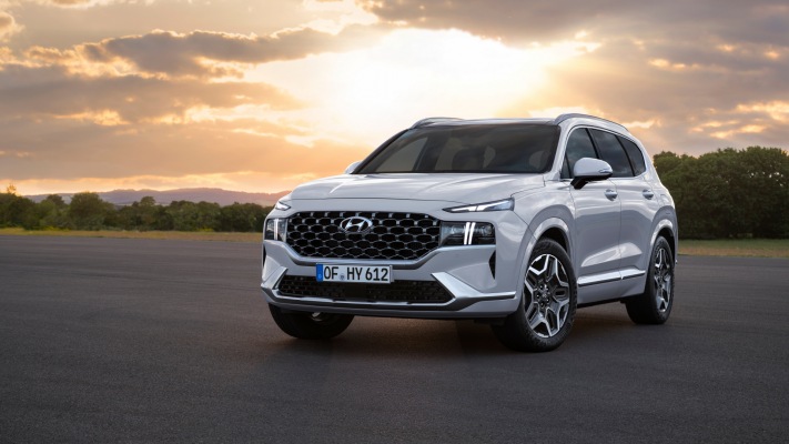 Hyundai Santa Fe 2021. Desktop wallpaper