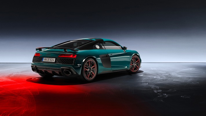 Audi R8 V10 Green Hell 2021. Desktop wallpaper