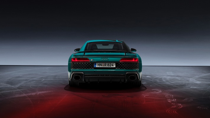 Audi R8 V10 Green Hell 2021. Desktop wallpaper