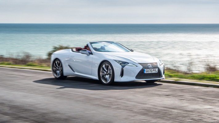 Lexus LC 500 Convertible UK Version 2021. Desktop wallpaper