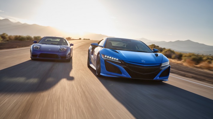 Acura NSX Long Beach Blue Pearl 2021. Desktop wallpaper