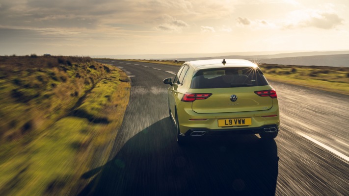 Volkswagen Golf VIII R-Line UK Version 2021. Desktop wallpaper