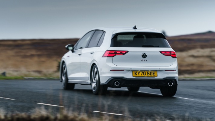 Volkswagen Golf VIII GTI UK Version 2021. Desktop wallpaper