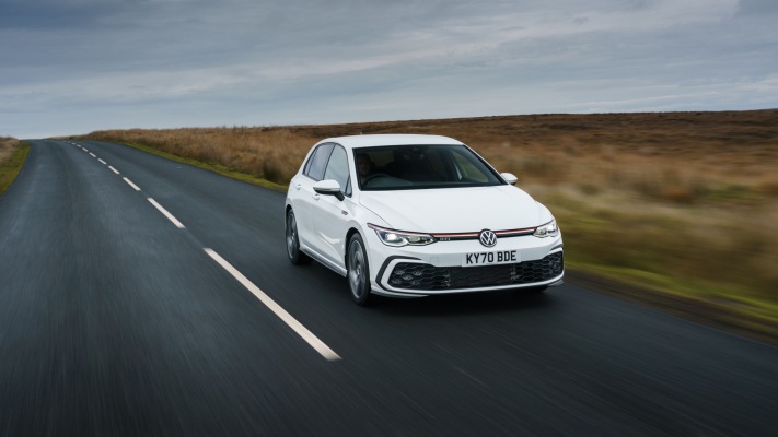 Volkswagen Golf VIII GTI UK Version 2021. Desktop wallpaper