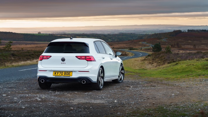 Volkswagen Golf VIII GTI UK Version 2021. Desktop wallpaper