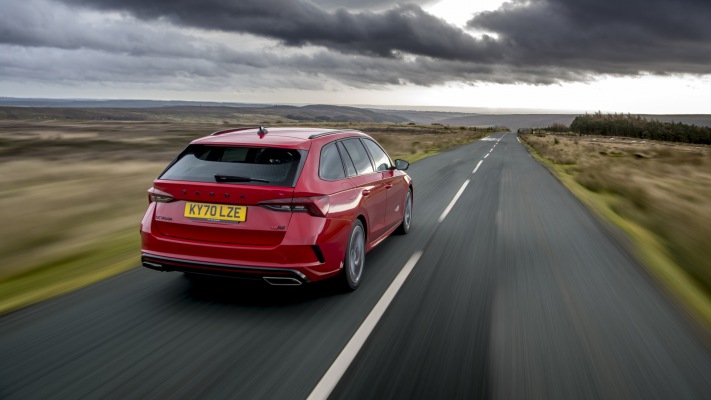 Skoda Octavia vRS Estate UK Version 2021. Desktop wallpaper
