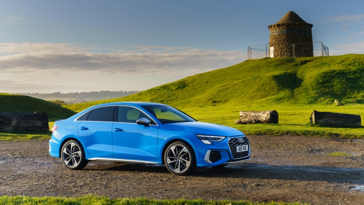 Audi S3 Sedan UK Version 2021. Desktop wallpaper