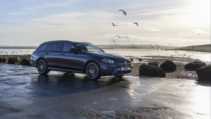 Mercedes-Benz E 400d Estate UK Version 2021. Desktop wallpaper