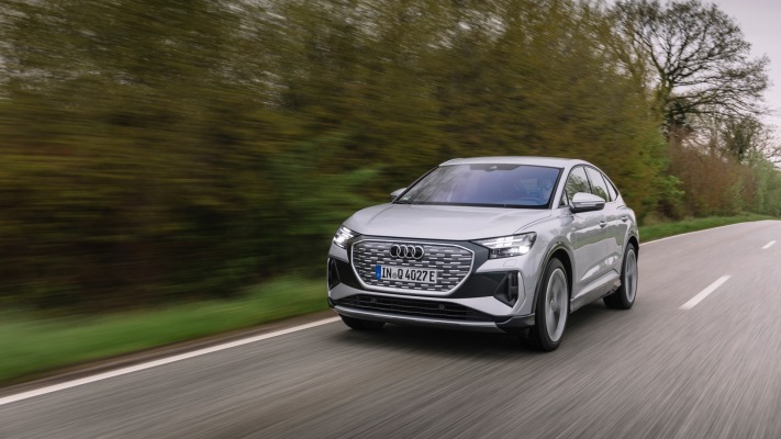 Audi Q4 Sportback 50 e-tron quattro 2022. Desktop wallpaper
