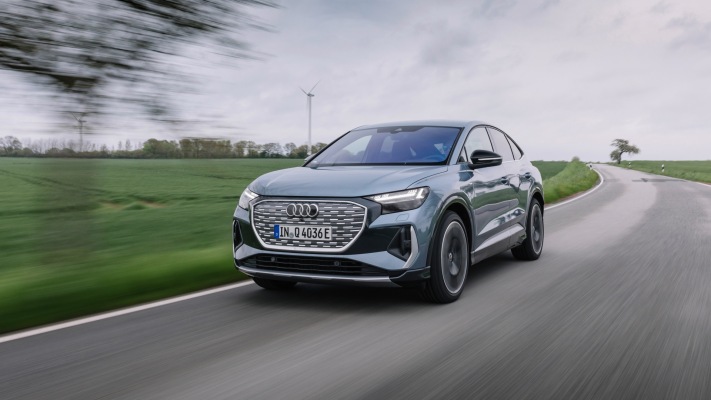 Audi Q4 Sportback 50 e-tron quattro Edition One 2022. Desktop wallpaper