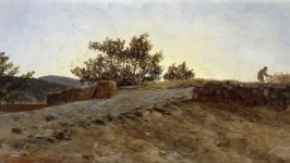 Desktop wallpaper. Carlos de Haes - Sunset