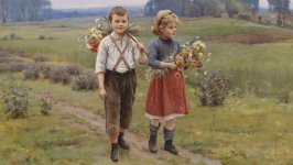 Desktop wallpaper. Cesar Pattein - Children Returning Home