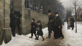 Desktop wallpaper. Frants Henningsen - At the Funeral