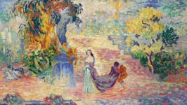Desktop wallpaper. Henri-Edmond Cross - Lady at the Park