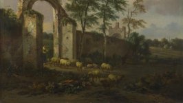 Desktop wallpaper. Jan Wijnants - A Landscape with a Ruined Archway